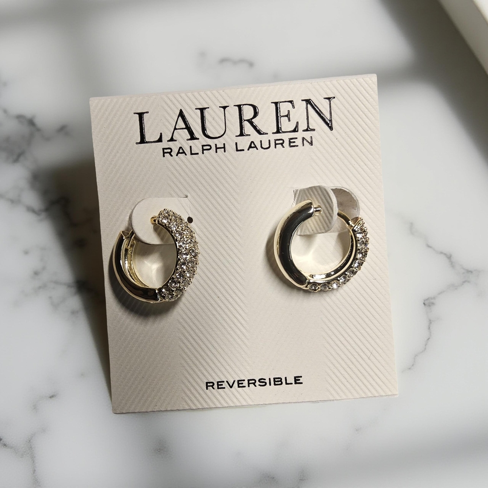 New Lauren Ralph Lauren Goldtone and Silvertone Hoop Earrings